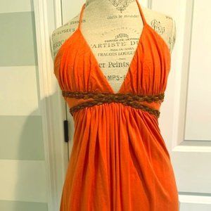 XS Sky Halter Top with Braided Trim Detail